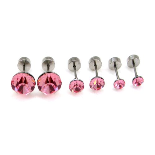 TRIUM SHINE fülbevaló szett – light rose (bepattintós) 8 mm, 5 mm, 4 mm