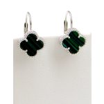 LÓHERE kapcsos ezüst fülbevaló - 15 mm (zöld-ezüst)