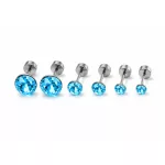 TRIUM SHINE fülbevaló szett – light turquoise (bepattintós) 8 mm, 5 mm, 4 mm