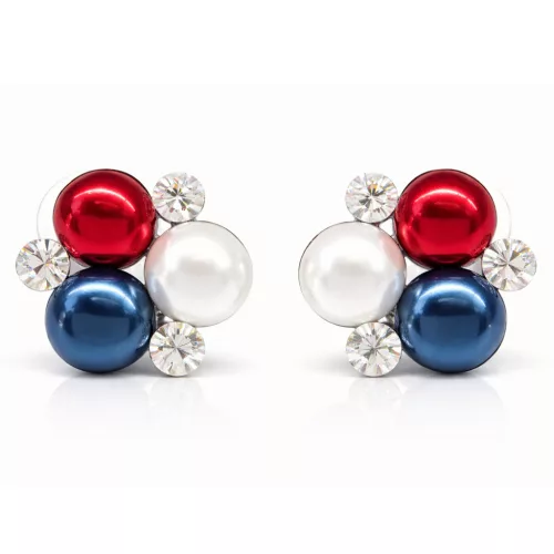 ÓRIÁS TRIPLA bedugós fülbevaló - 16 mm (tengerész kék-fehér-piros)