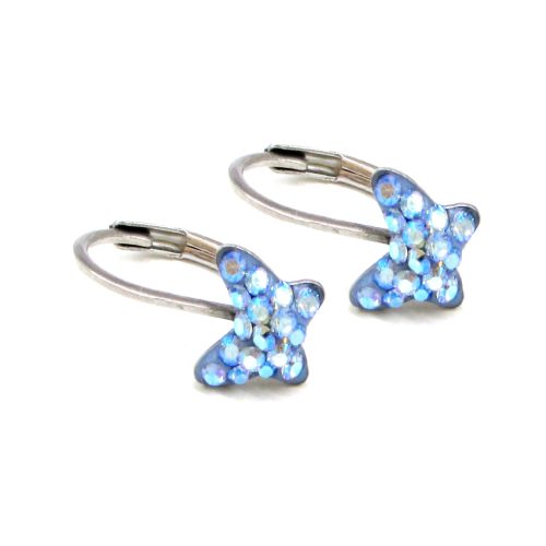 APRÓKÖVES PILLANGÓ fülbevaló - light sapphire shimmer (2 éves kortól 12 éves korig)