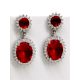 SZICÍLIA ezüst fülbevaló - rubin piros (23 mm)