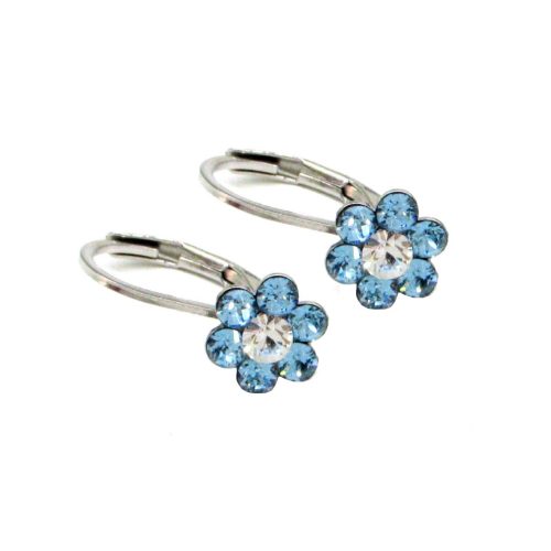 PICI VIRÁG fülbevaló - aquamarine/crystal (2 éves kortól)