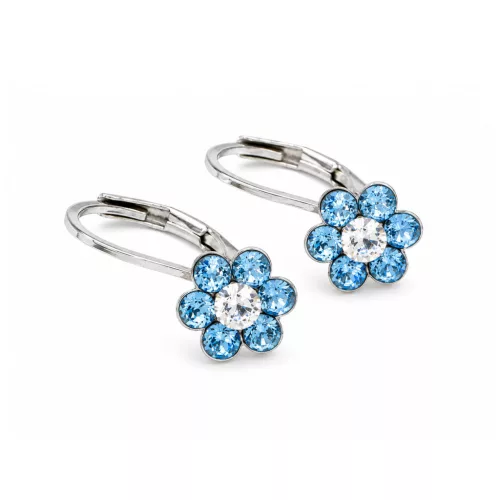 PICI VIRÁG fülbevaló - aquamarine/crystal (2 éves kortól)