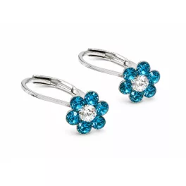   PICI VIRÁG fülbevaló - blue zircon/crystal (2 éves kortól)