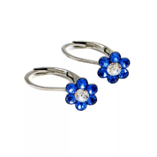 PICI VIRÁG fülbevaló - sapphire/crystal (2 éves kortól)