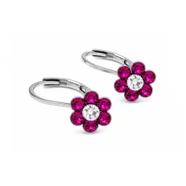 PICI VIRÁG fülbevaló - fuchsia/crystal (2 éves kortól)