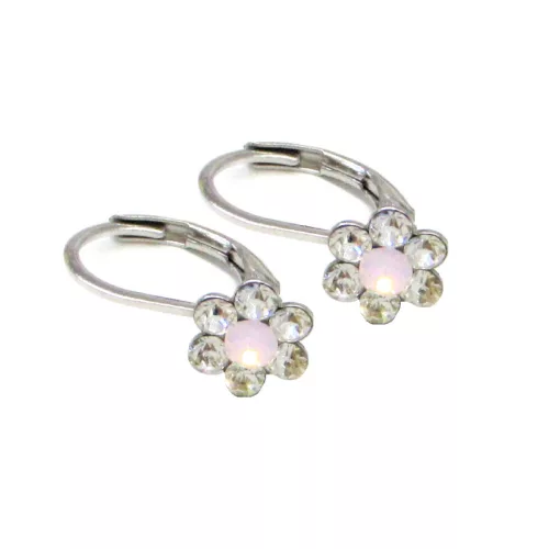 PICI VIRÁG fülbevaló - crystal/rose water opal (2 éves kortól)