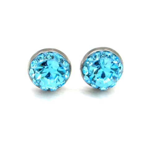 APHRODITÉ bedugós fülbevaló (light turquoise 8 mm-es)