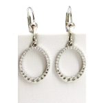 KRISTÁLYOS OVÁL ezüst fülbevaló - 32 mm