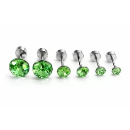   TRIUM SHINE fülbevaló szett – peridot (bepattintós) 8 mm, 5 mm, 4 mm