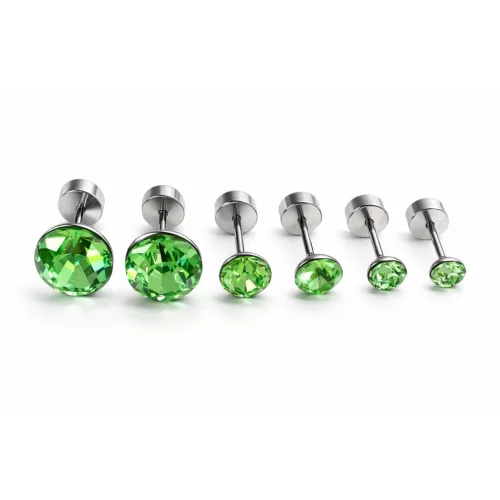 TRIUM SHINE fülbevaló szett – peridot (bepattintós) 8 mm, 5 mm, 4 mm