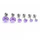 TRIUM SHINE fülbevaló szett – violet (bepattintós) 8 mm, 5 mm, 4 mm