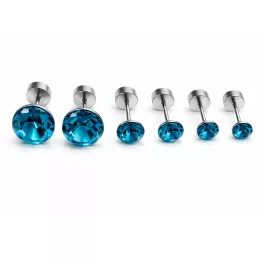   TRIUM SHINE fülbevaló szett – blue zircon (bepattintós) 8 mm, 5 mm, 4 mm