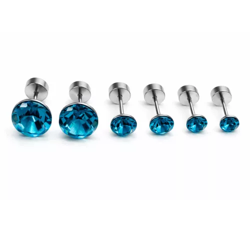 TRIUM SHINE fülbevaló szett – blue zircon (bepattintós) 8 mm, 5 mm, 4 mm
