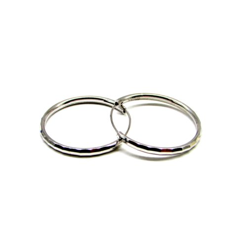 BORDÁZOTT KARIKA ezüst fülbevaló - 30 mm (ezüst változat)