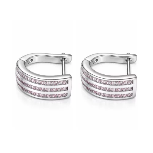 3 SOROS ezüst fülbevaló - 10 mm rózsaszín - (3 éves kortól tinédzser korig)