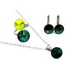 DIANA szett állítható gyűrűvel (emerald)