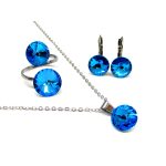 DIANA szett állítható gyűrűvel (dark aquamarine)