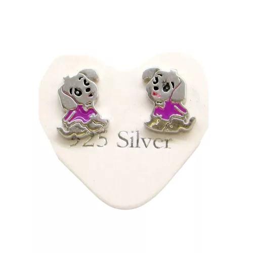 KUTYUS ezüst bedugós fülbevaló (9 mm)