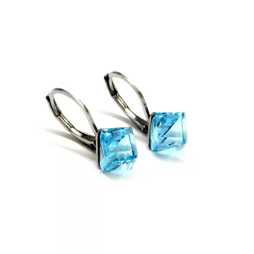 VARÁZSKOCKA kapcsos fülbevaló - aquamarine (3 éves kortól)