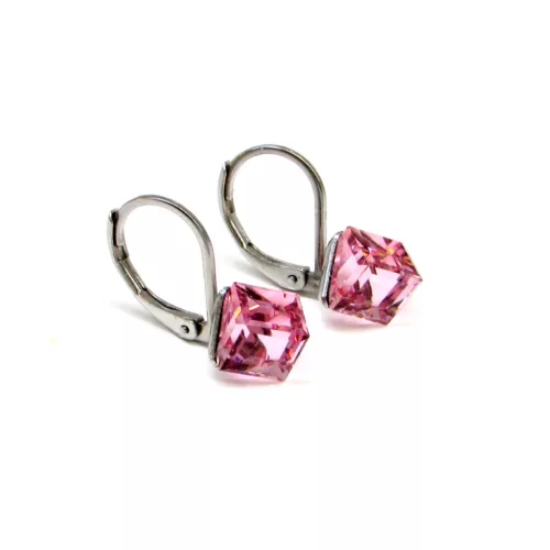 VARÁZSKOCKA kapcsos fülbevaló - light rose (3 éves kortól)