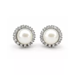 PEARL STELLA ezüst bedugós fülbevaló (8 mm)