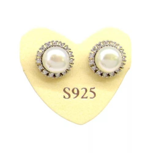 PEARL STELLA ezüst bedugós fülbevaló (8 mm)