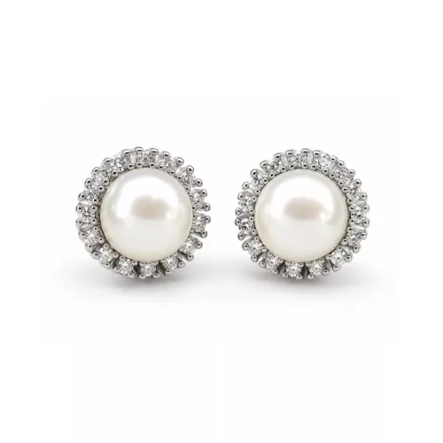 PEARL STELLA ezüst bedugós fülbevaló (8 mm)