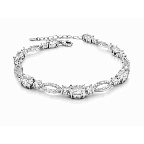 HAJNALFÉNY ezüst karkötő crystal (15,5 -18 cm-ig)