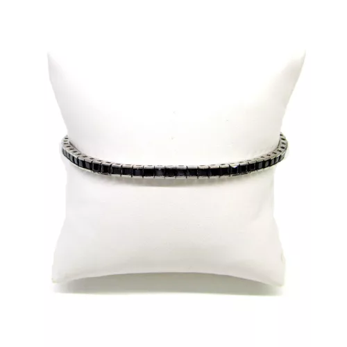 FÉNYÖSVÉNY ezüst karkötő fekete (18 cm)