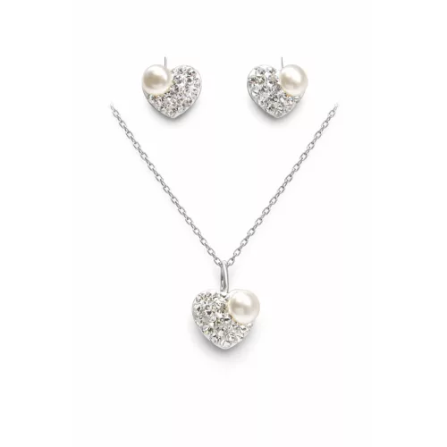 HÉRA GYÖNGYÖS SZÍV szett - 10 mm (crystal fehér)