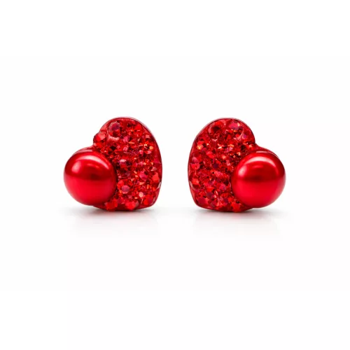 HÉRA GYÖNGYÖS SZÍV bedugós fülbevaló - 10 mm (light siam)