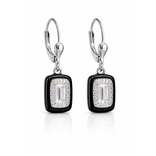 NERA ELEGANZA ezüst fülbevaló - 25 mm