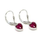 ROSA SCURO CUORE ezüst fülbevaló - 25 mm