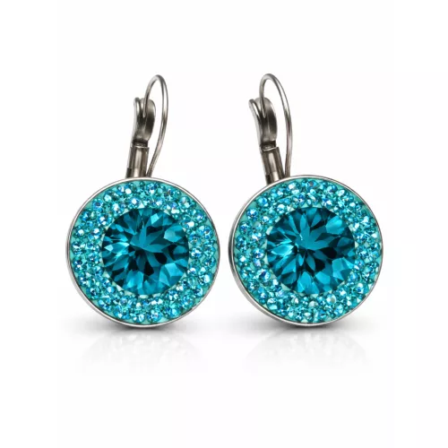 APHRODITÉ kapcsos fülbevaló - 14 mm (blue zircon zöld)