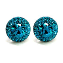 APHRODITÉ bedugós fülbevaló - 14 mm (blue zircon zöld)