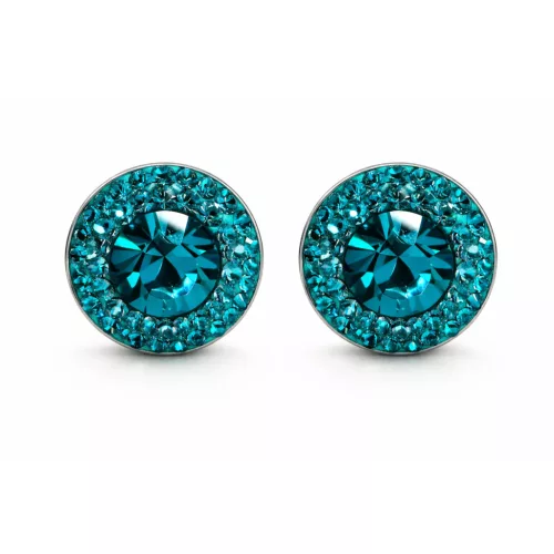 APHRODITE bedugós fülbevaló - 12 mm (blue zircon zöld)