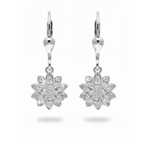 NERINA ezüst fülbevaló - 26 mm (crystal fehér)