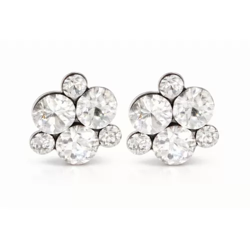 DÍSZES XENA bedugós fülbevaló - 12 mm (crystal)