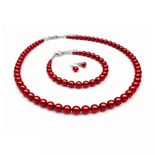 ELEGANCIA GYÖNGY SZETT - állítható (red pearl)