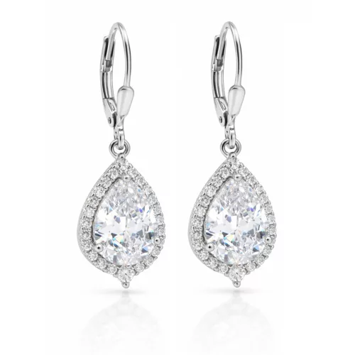 HOLDCSEPP ezüst fülbevaló - 32 mm (crystal fehér)