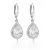 HOLDCSEPP ezüst fülbevaló - 32 mm (crystal fehér)