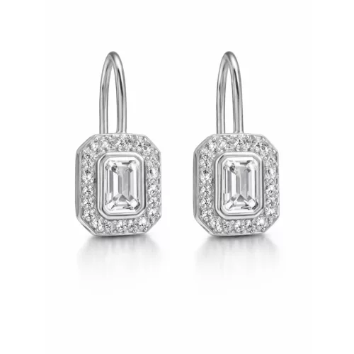 VERONA ezüst fülbevaló - 19 mm (crystal fehér)