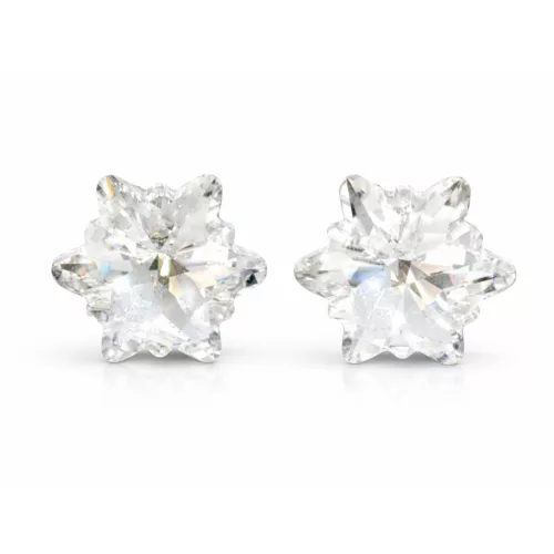 HÓPEHELY bedugós fülbevaló - 14 mm (crystal fehér)