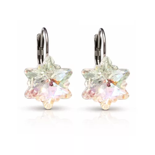 HÓPEHELY kapcsos fülbevaló - 14 mm (crystal aurore)