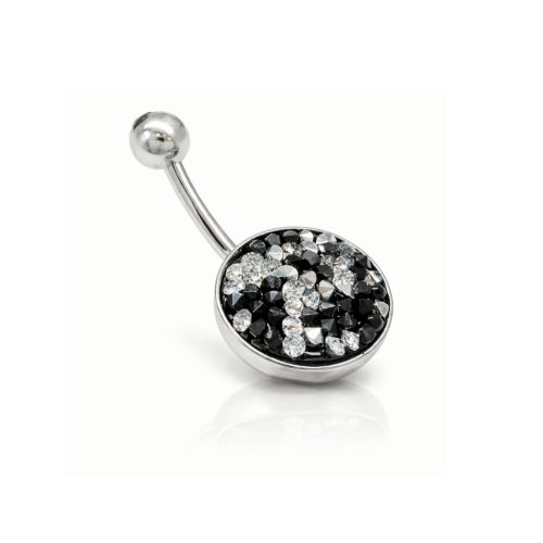 ROCKOS piercing - 15 mm (fekete-ezüst)