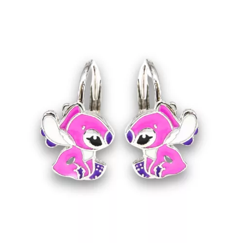 Angel (Stitch rózsaszín párja) ezüst fülbevaló (4 éves kortól 10 éves korig)