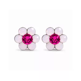 Kis virág fülbevaló (rose water opal-fuchsia)