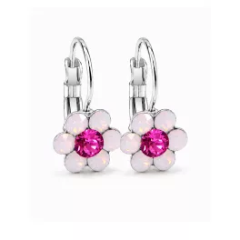   Kis virág fülbevaló - rose water opal-fuchsia (5 éves kortól tinédzser korig)